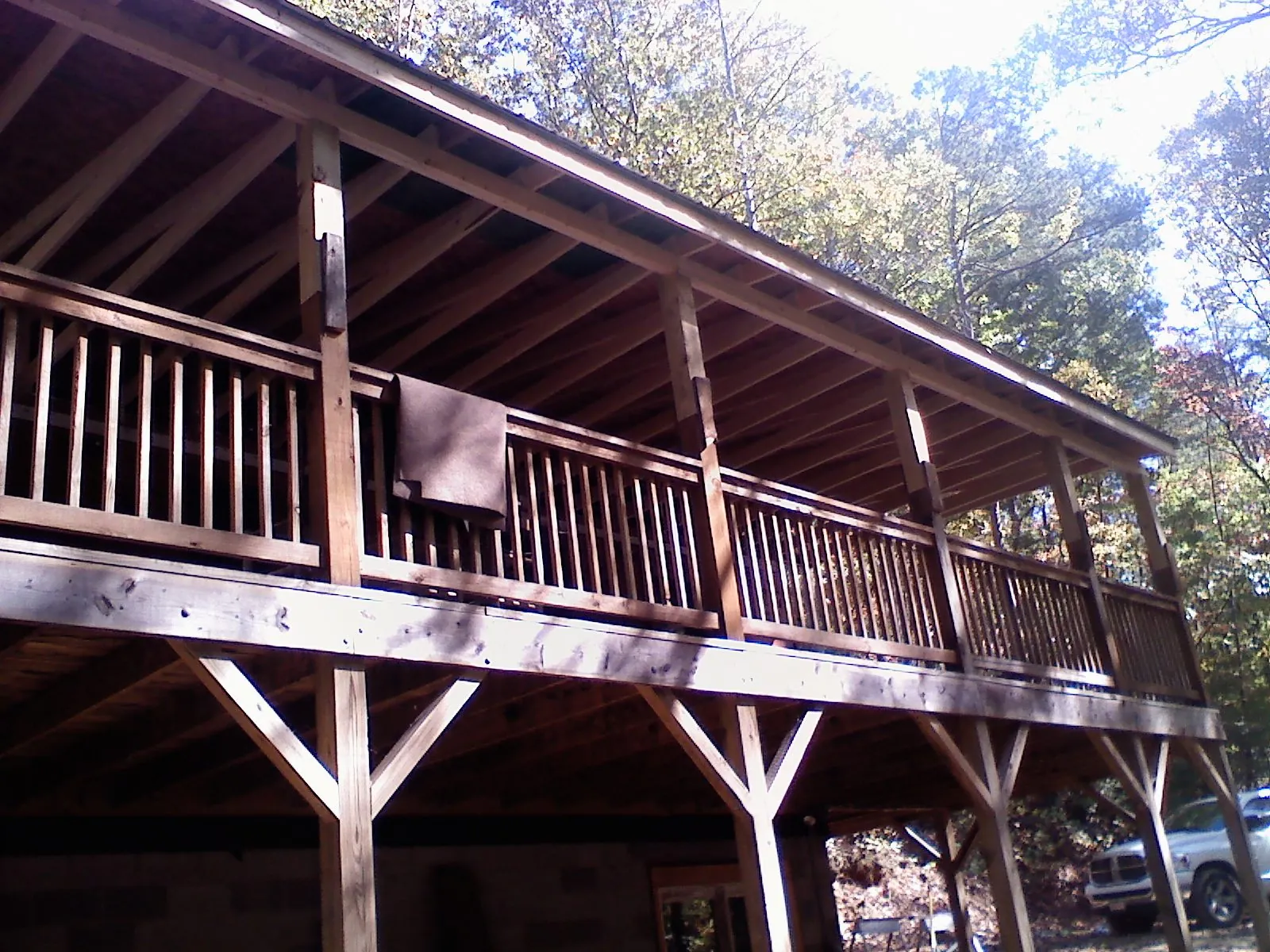 Timber framing under a new elevated porch and deck — Roof Leak Repair in Wonder Lake by Roofing Brothers